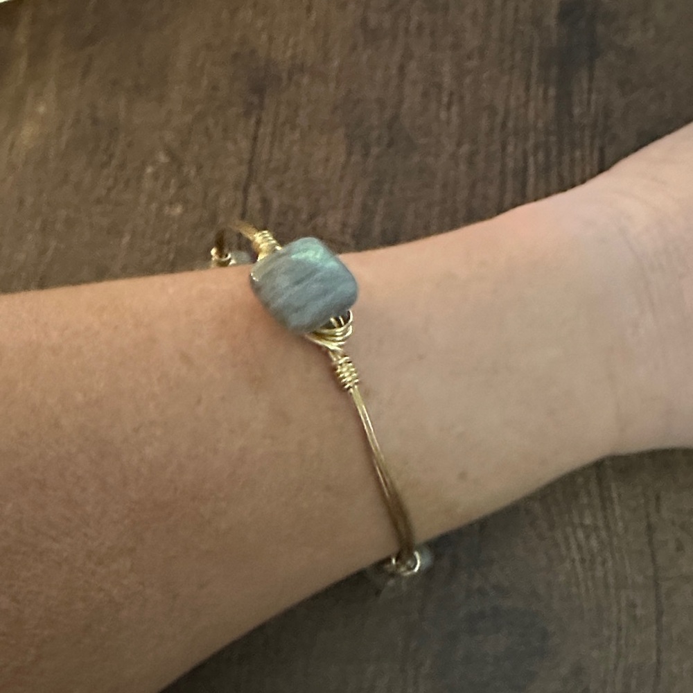 Bourbon and Bowties Gold and Gray Stone Bracelet